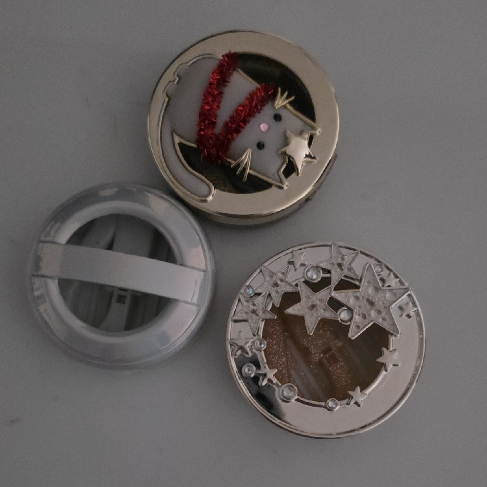 Festive Compact Mirror Set with Snowman and Stars